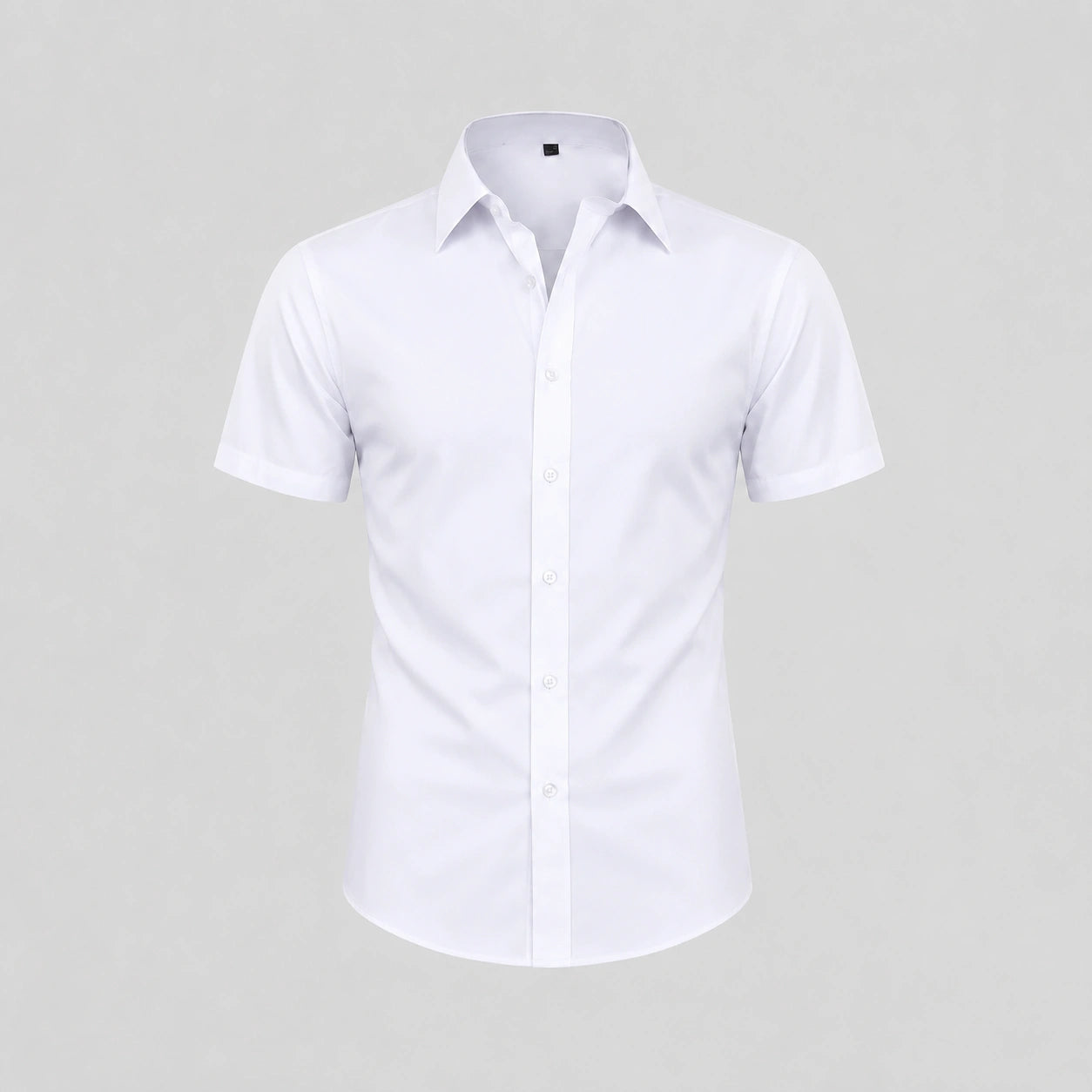 La Camisa Elástica de Manga Corta - Blanco